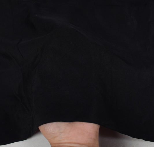 Sushila Vintage Pure Crepe Blouse Piece for Women Remnant Black Choli Top Fabric