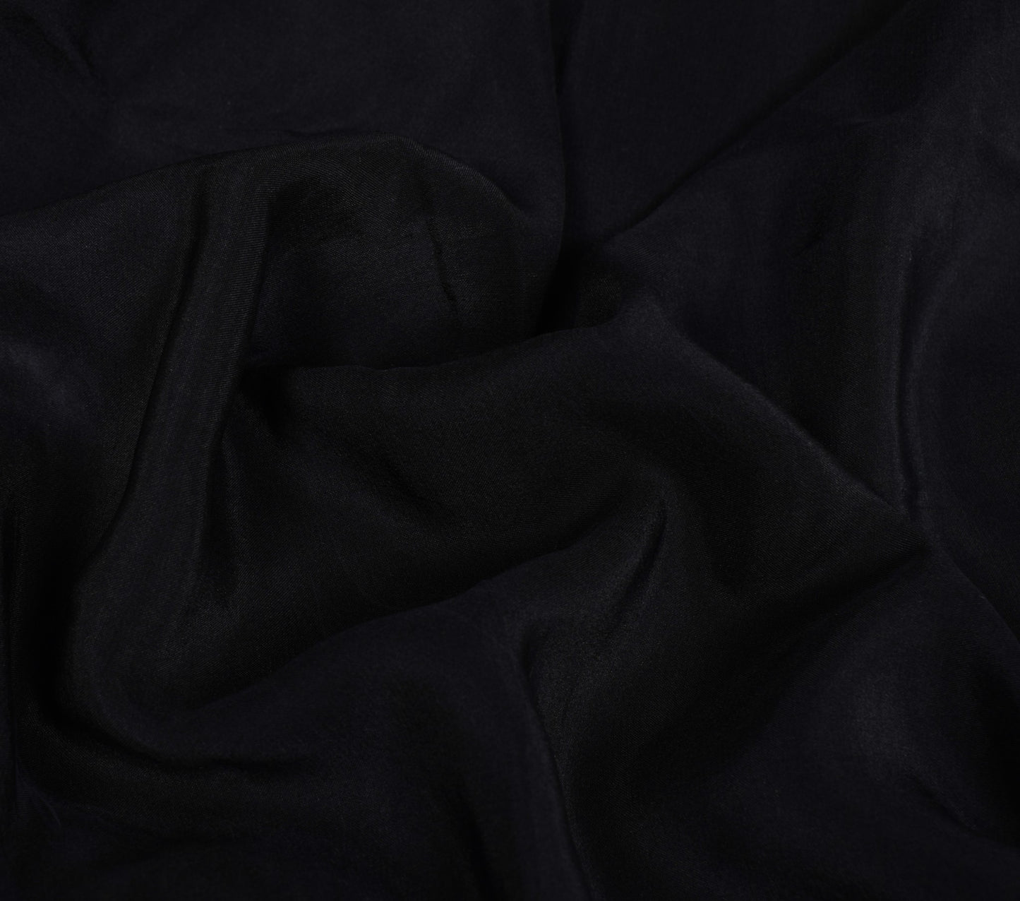 Sushila Vintage Pure Crepe Blouse Piece for Women Remnant Black Choli Top Fabric