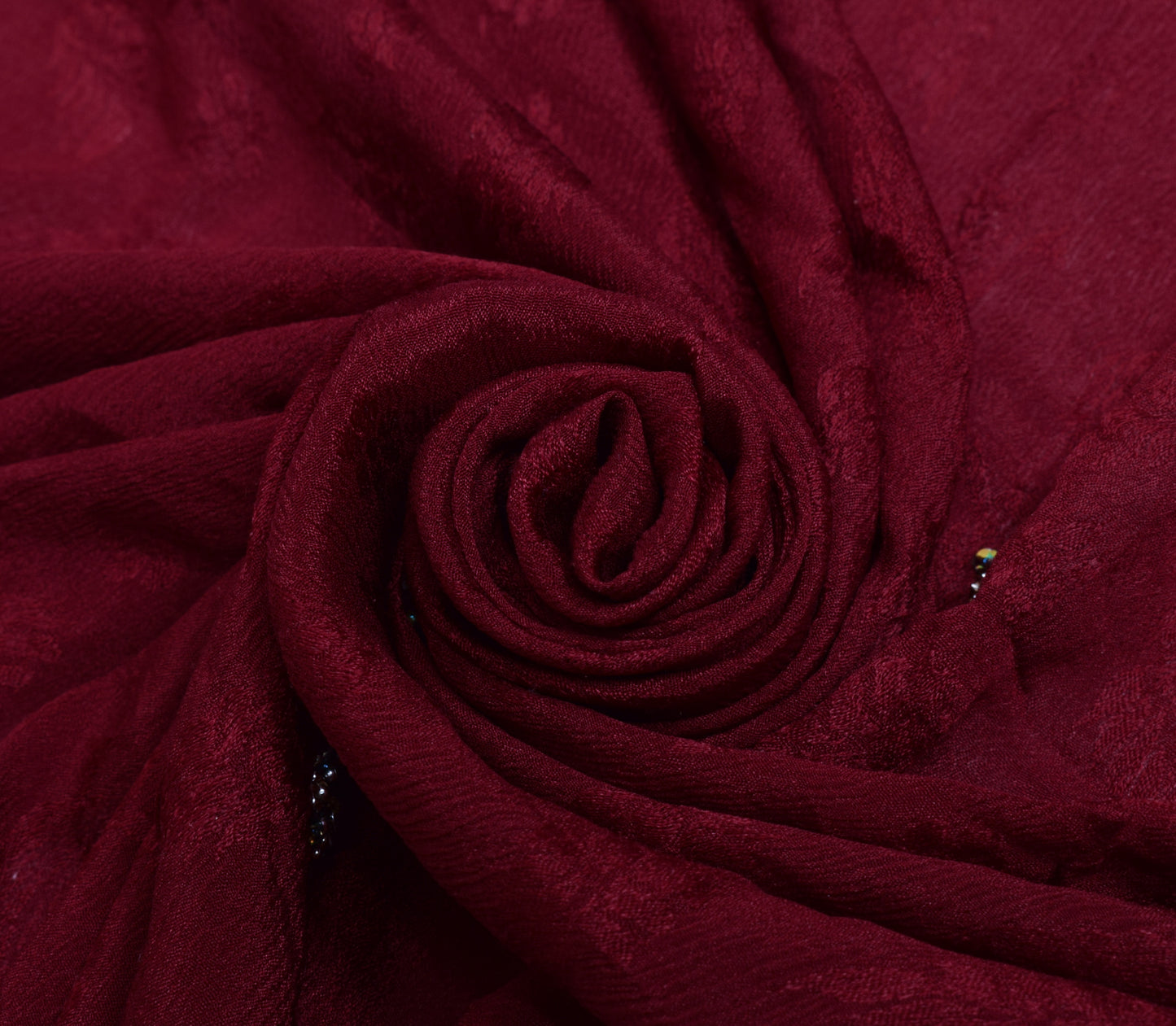 Sushila Vintage Maroon Dupatta 100% Pure Chiffon Silk Woven Floral Long Stole