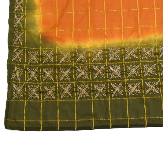 Sushila Vintage Rust Dupatta Blend Silk Checks Woven & Embroidered Long Stole