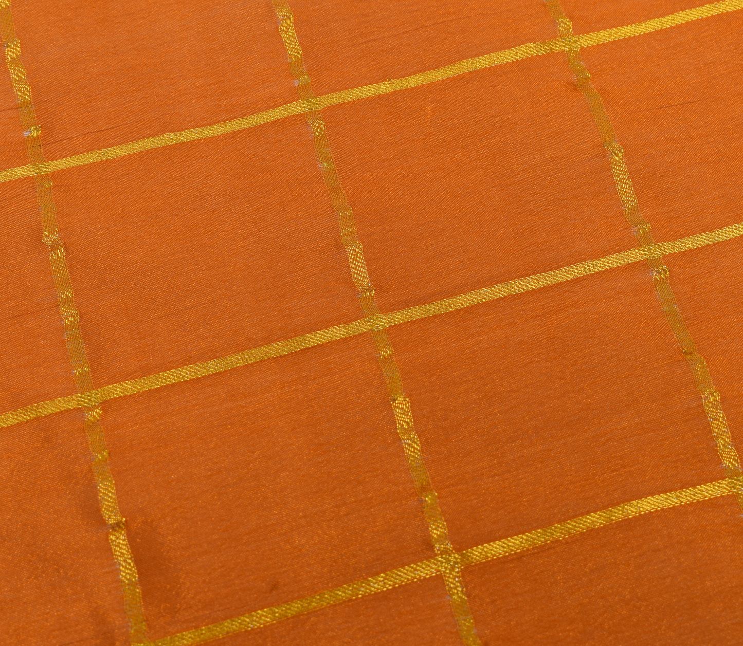 Sushila Vintage Rust Dupatta Blend Silk Checks Woven & Embroidered Long Stole
