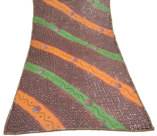 Sushila Vintage Multi-Color Heavy Dupatta Pure Georgette Hand Beaded Long Stole