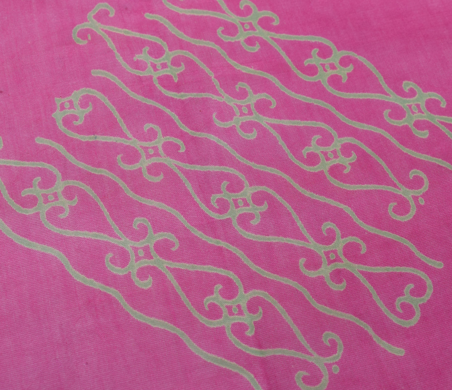 Sushila Vintage Blue & Pink Dupatta 100% Pure Cotton Floral Printed Long Stole