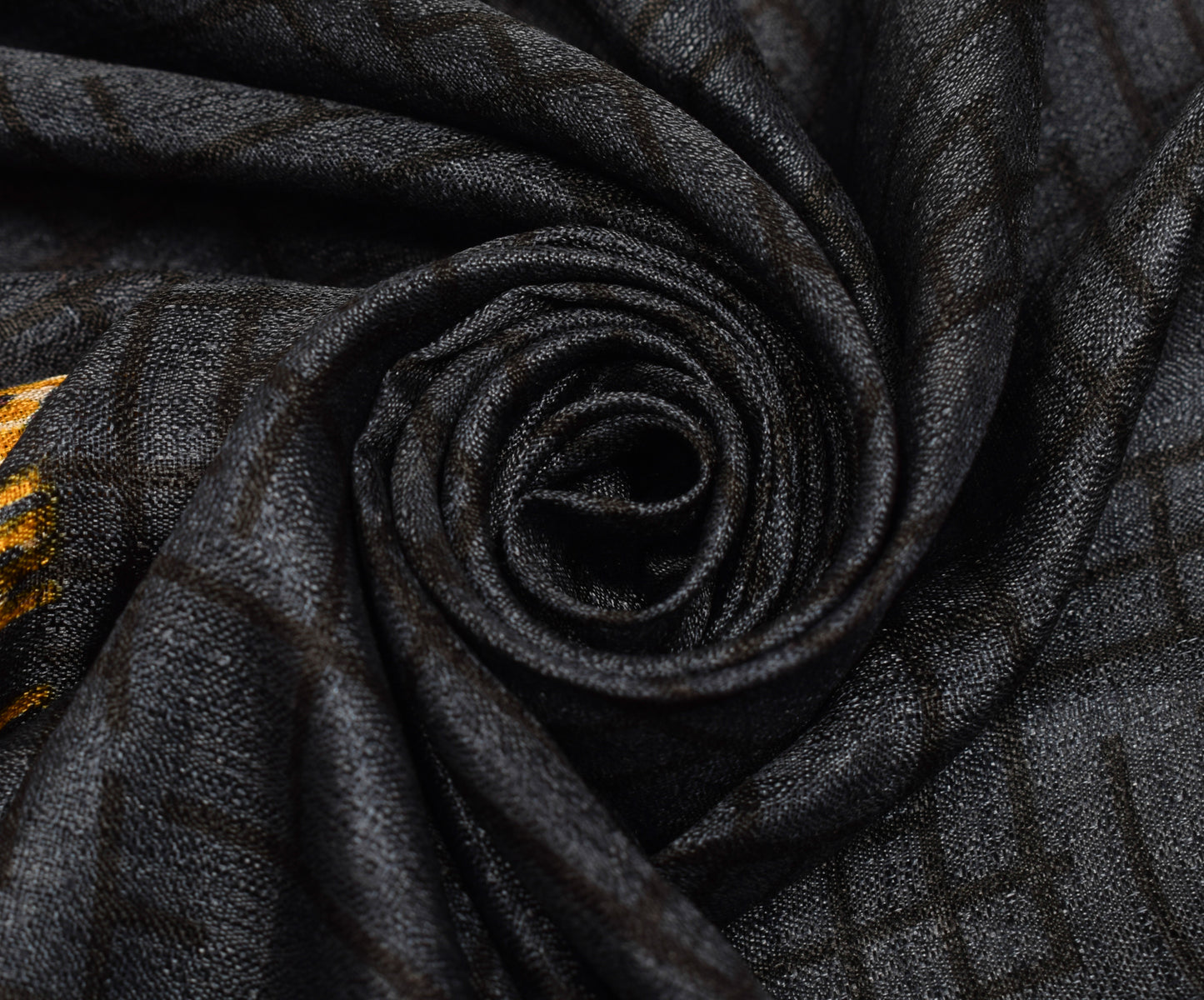 Sushila Vintage Dark Gray Indian Dupatta Blend Silk Woven Long Stole Veil Hijab