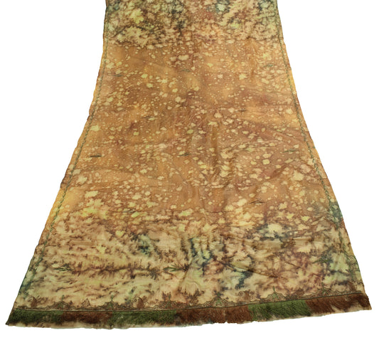 Sushila Vintage Indian Dupatta Art Silk Floral Embroidered Long Stole Scarves