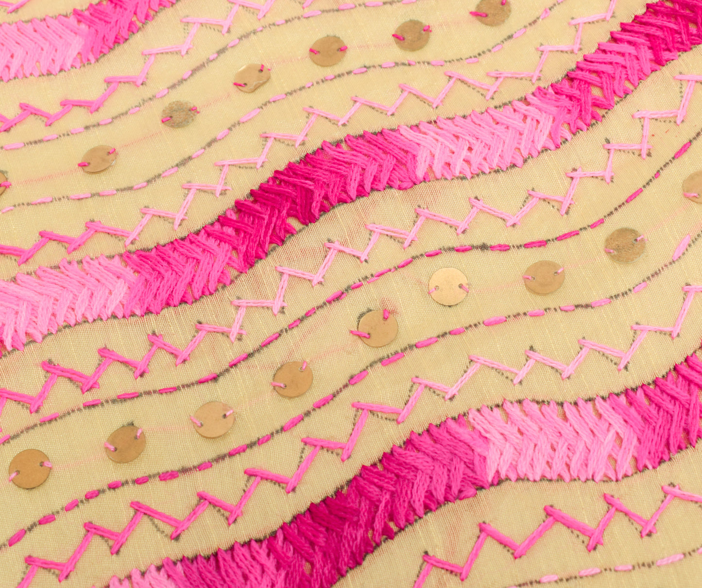 Sushila Vintage Brown Dupatta Blend Cotton Hand Embroidered Laheriya Long Stole