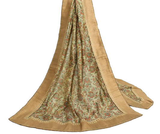 Sushila Vintage Green Dupatta Blend Cotton Woven & Printed Floral Long Stole