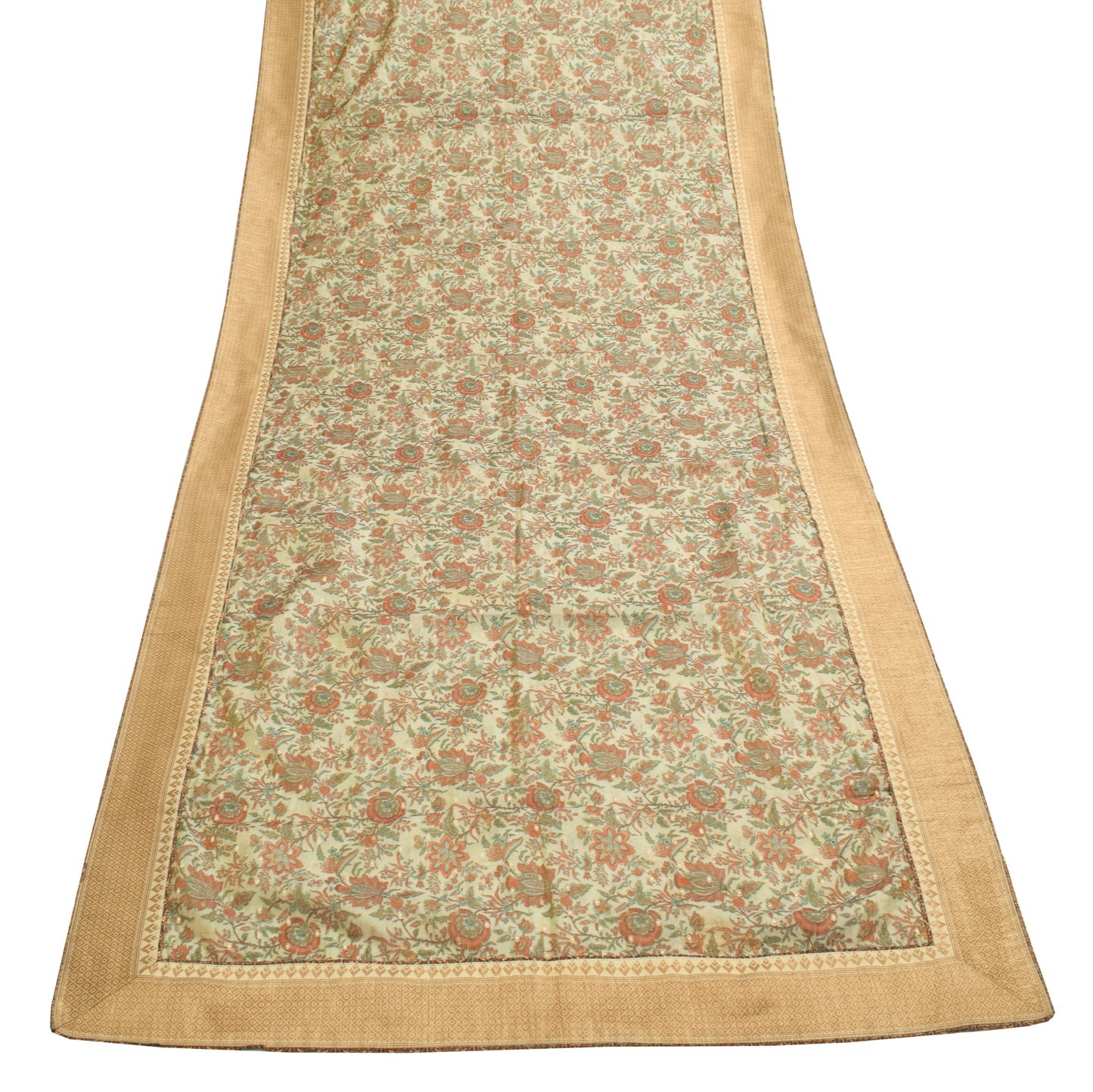 Sushila Vintage Green Dupatta Blend Cotton Woven & Printed Floral Long Stole