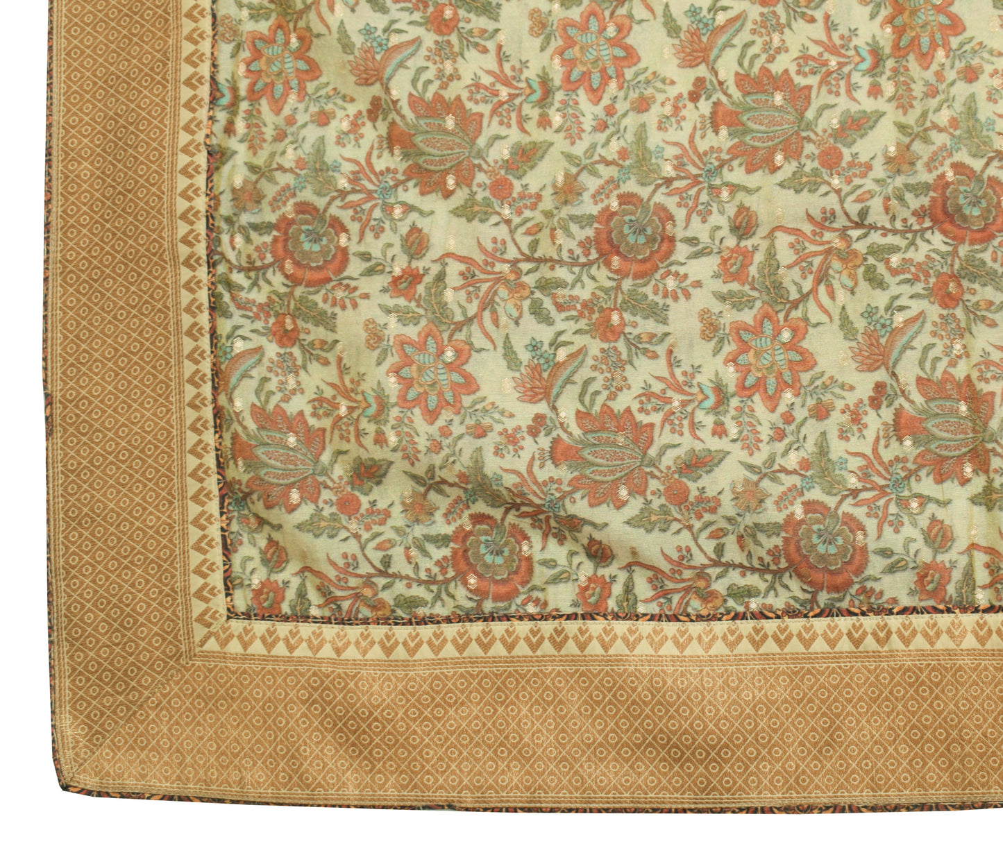 Sushila Vintage Green Dupatta Blend Cotton Woven & Printed Floral Long Stole