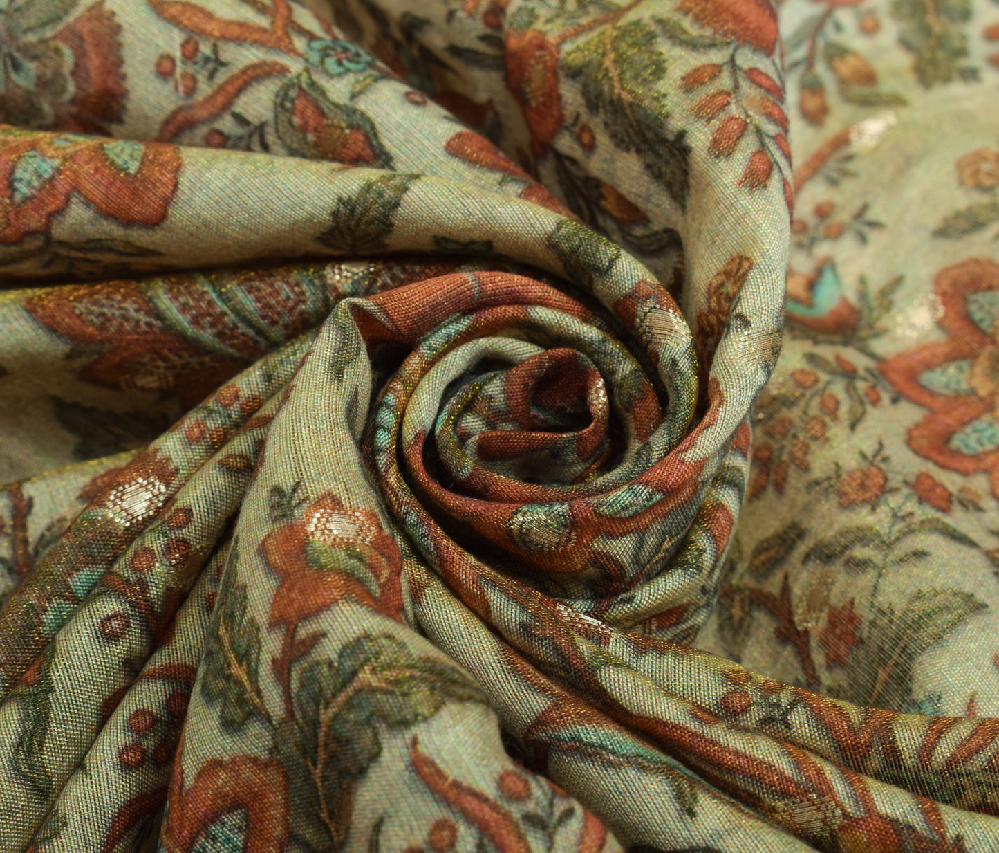 Sushila Vintage Green Dupatta Blend Cotton Woven & Printed Floral Long Stole