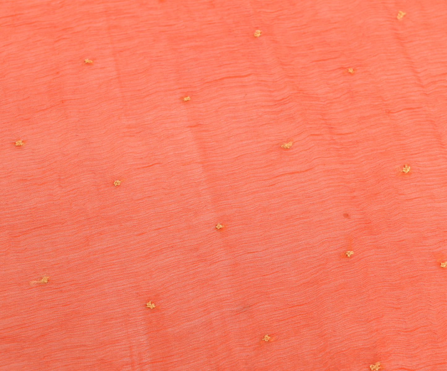 Sushila Vintage Orange 100% Pure Chiffon Silk Dupatta Embroidered Long Stole