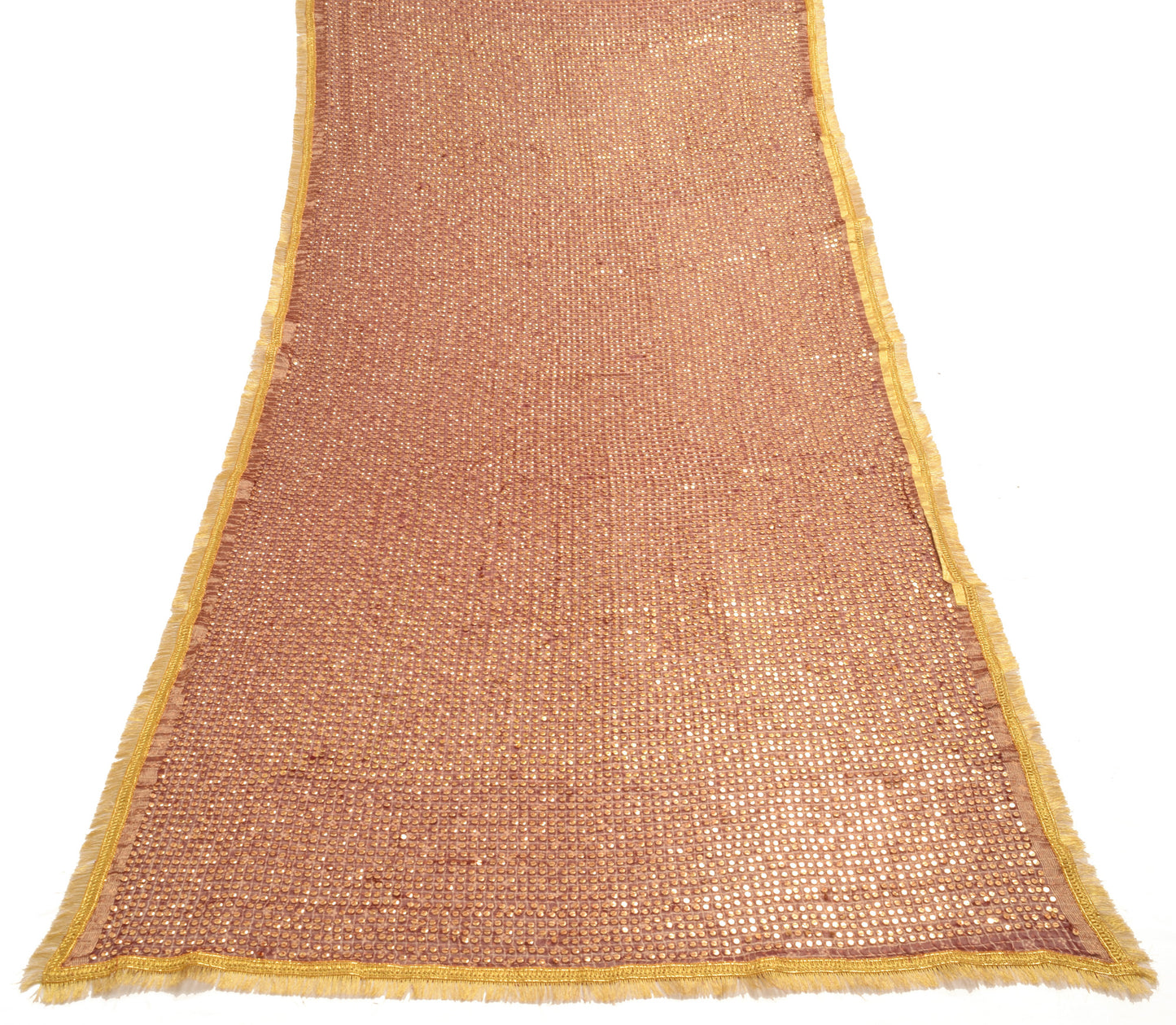 Sushila Vintage Maroon 100% Pure Cotton Dupatta Hand Beaded Sequins Long Stole