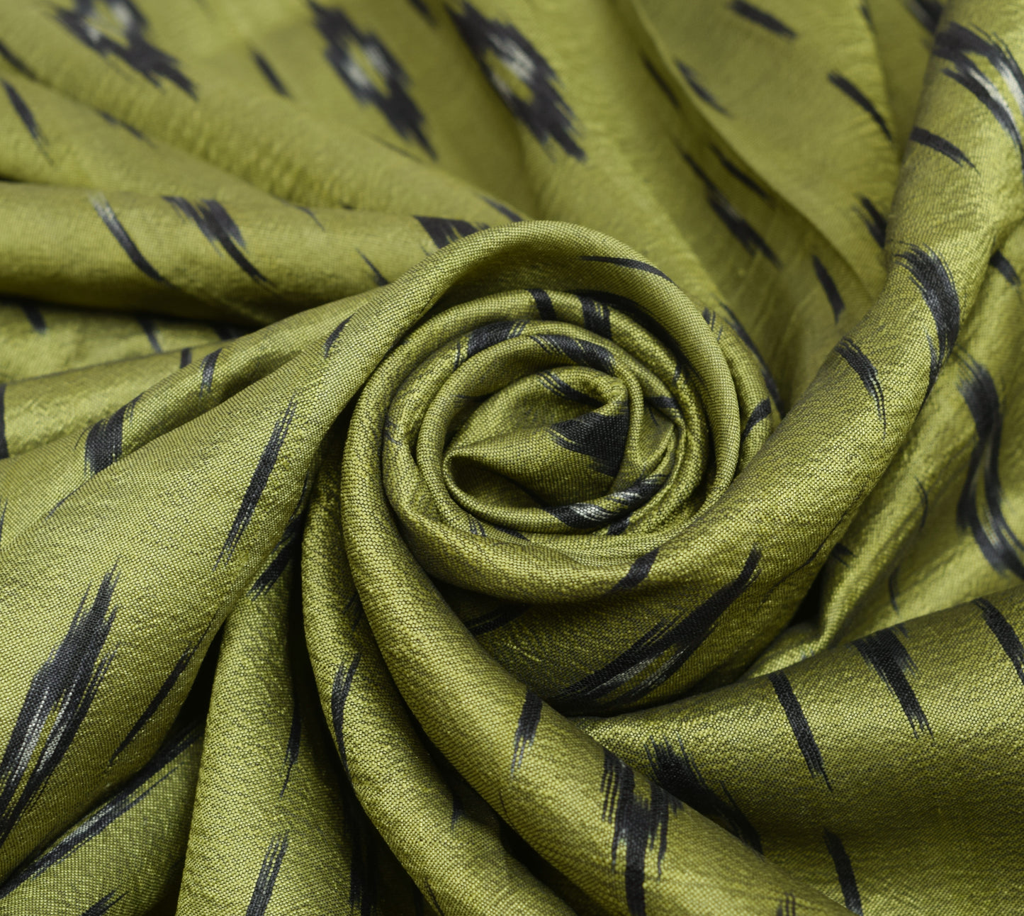 Sushila Vintage Henna Green Hand Woven Ikkat Patola Dupatta Pure Silk Long Stole