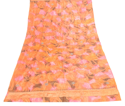 Sushila Vintage Multi-Color Silk Dupatta Abstract Printed Long Stole Scarves