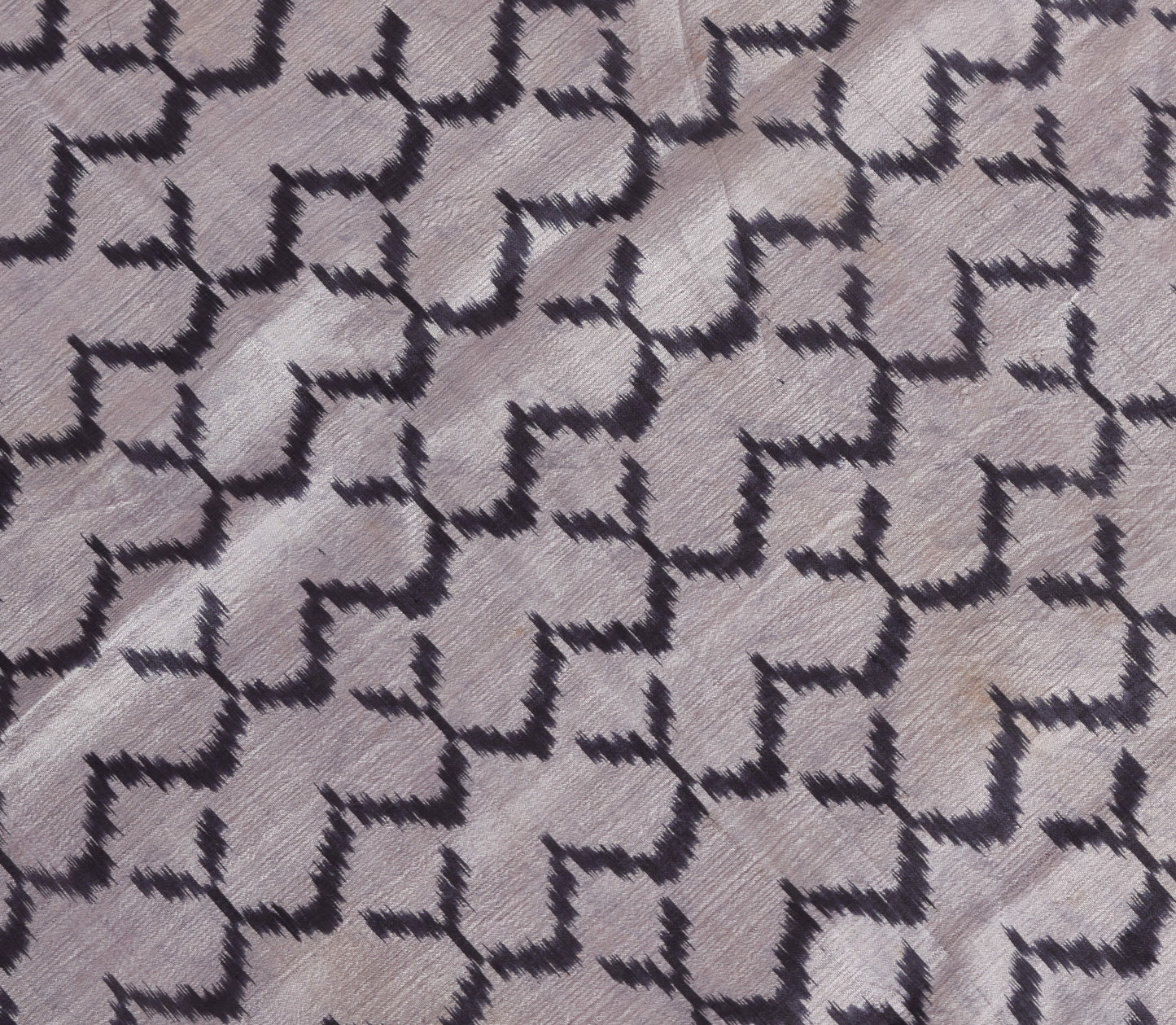 Sushila Vintage Gray Ikkat Patola Hand Wovne Dupatta 100% Pure Silk Long Stole