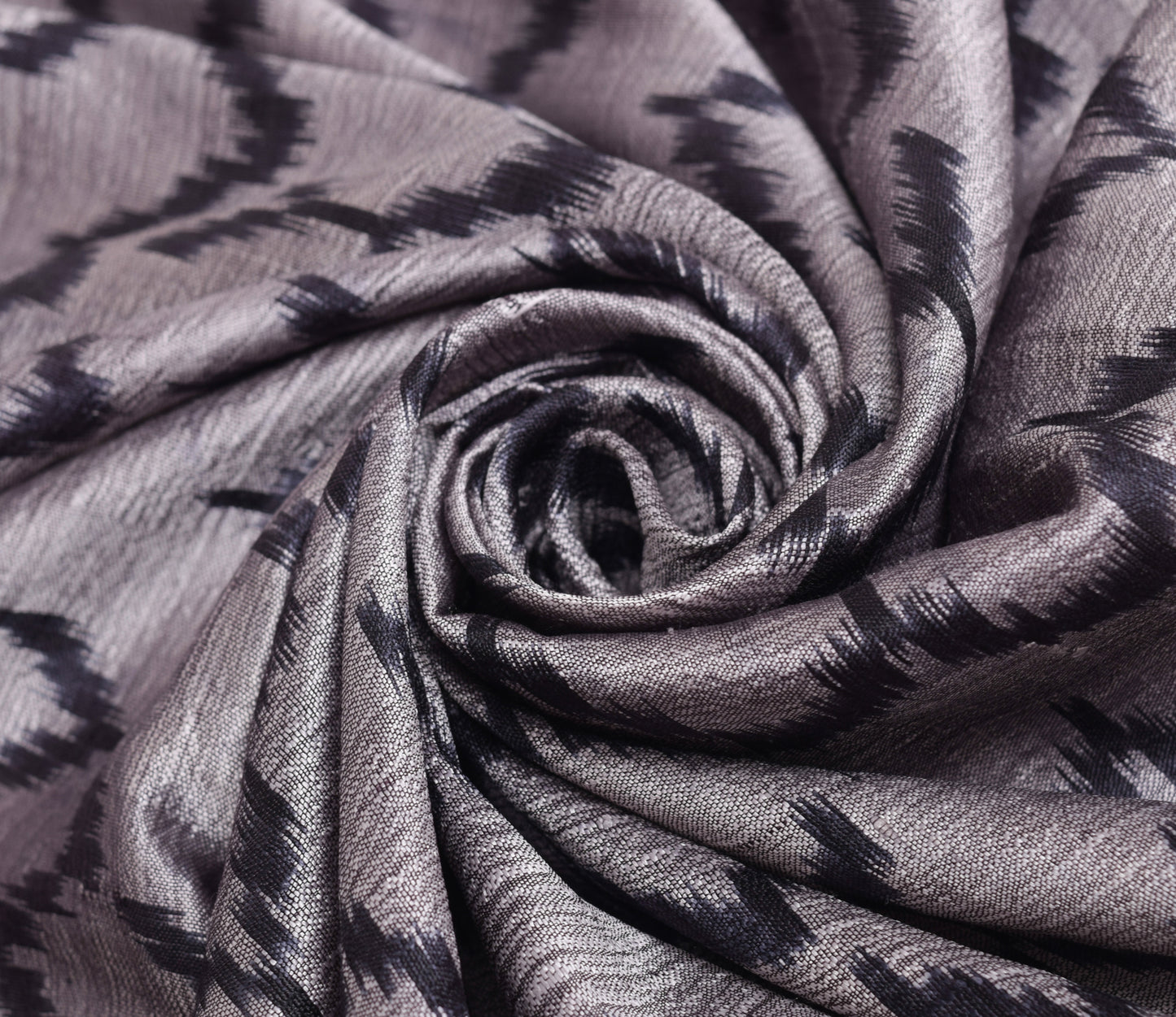Sushila Vintage Gray Ikkat Patola Hand Wovne Dupatta 100% Pure Silk Long Stole