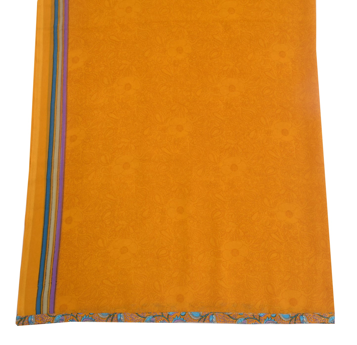 Sushila Vintage Yellow Floral Printed Dupatta Georgette Silk Long Stole Scarves