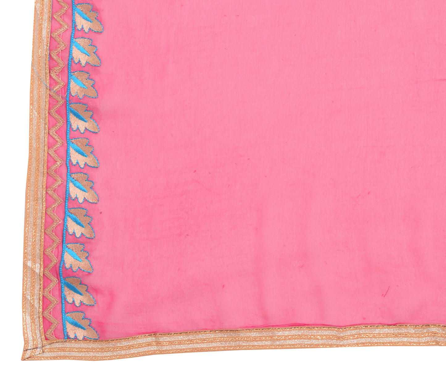 Sushila Vintage Magenta 100% Pure Chiffon Silk Dupatta Embroidered Long Stole