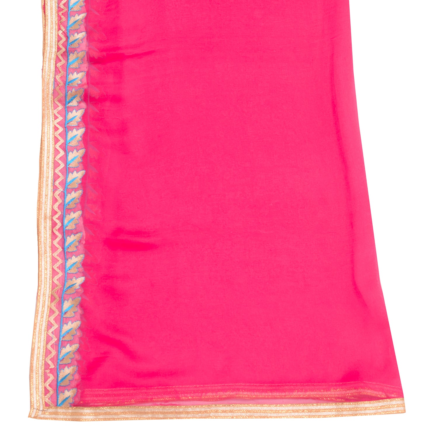 Sushila Vintage Magenta 100% Pure Chiffon Silk Dupatta Embroidered Long Stole