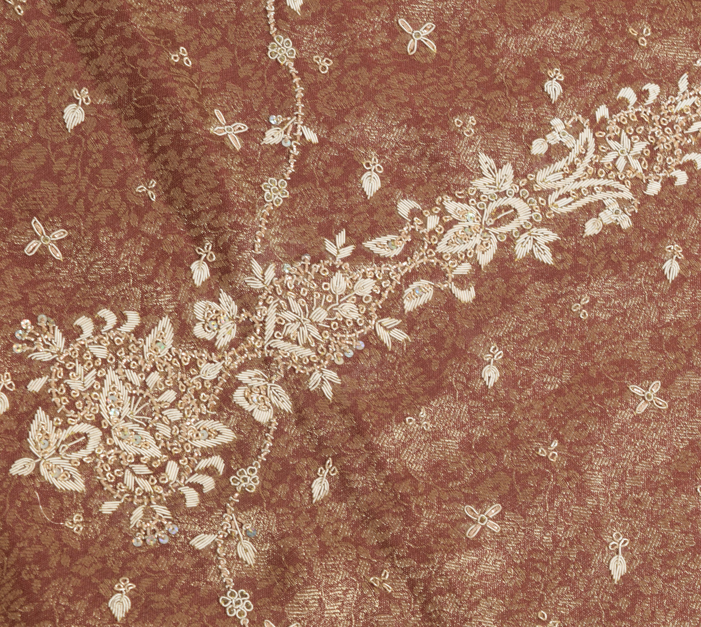 Sushila Vintage Maroon Zardozi Work Heavy Dupatta Blend Tissue Floral Long Stole
