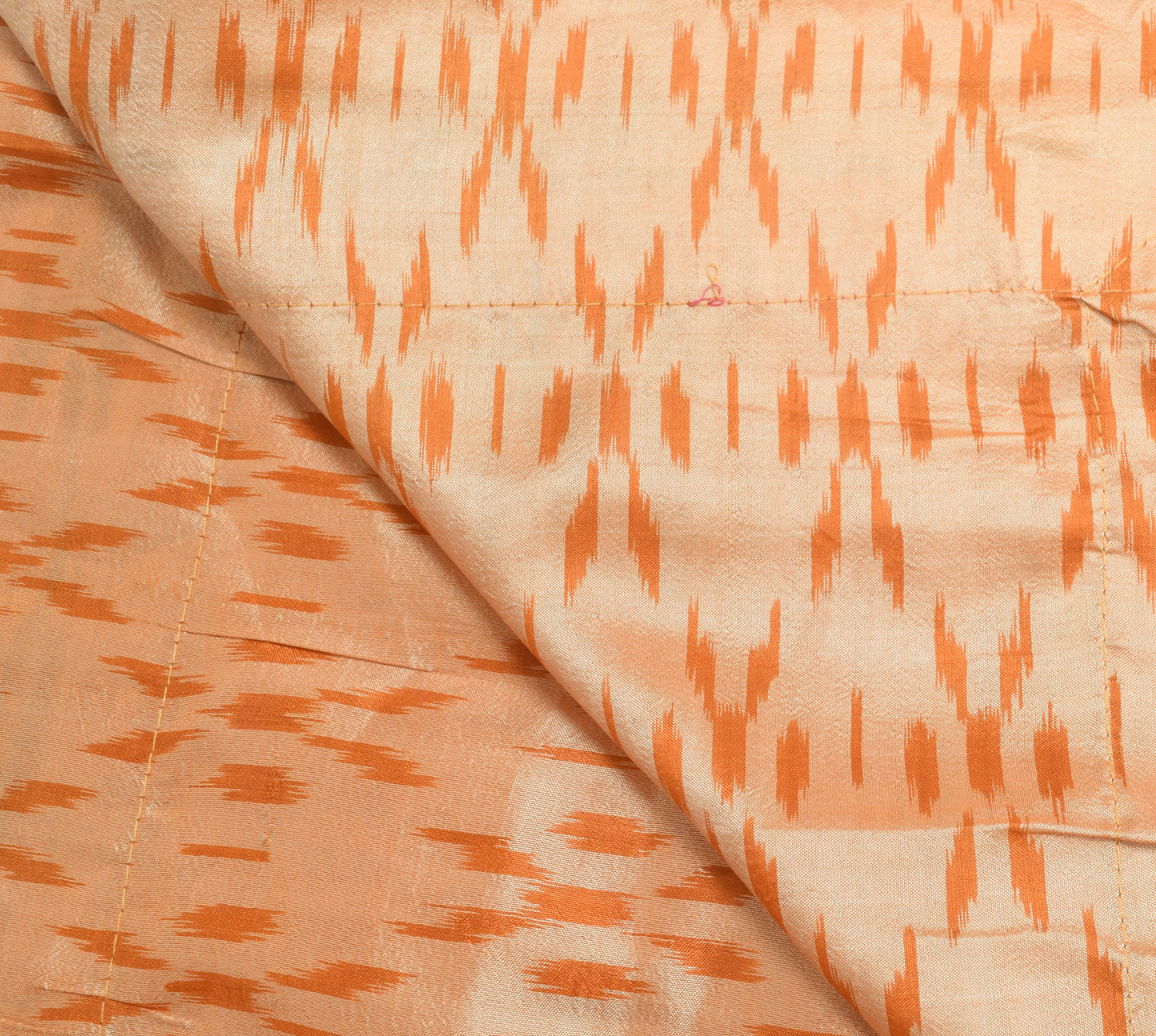 Sushila Vintage Peach 100% Pure Silk Dupatta Hand Woven Ikkat Patola Long Stole