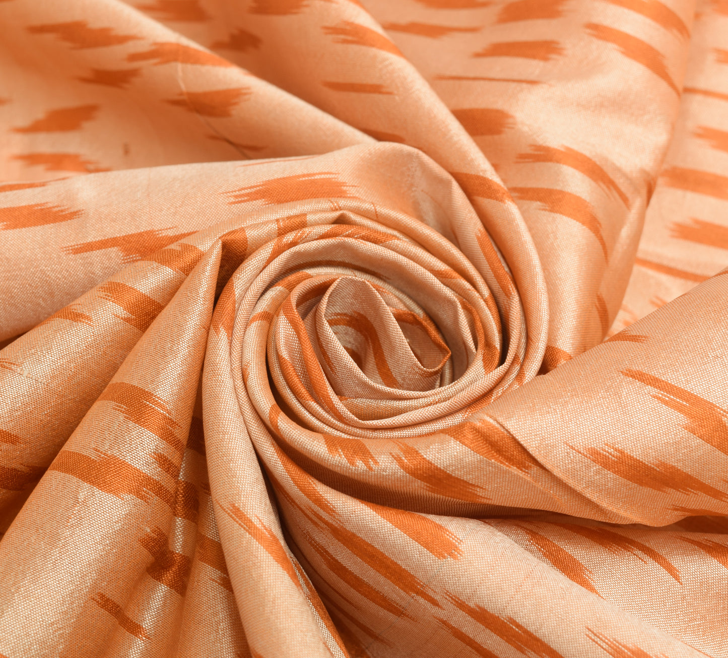 Sushila Vintage Peach 100% Pure Silk Dupatta Hand Woven Ikkat Patola Long Stole