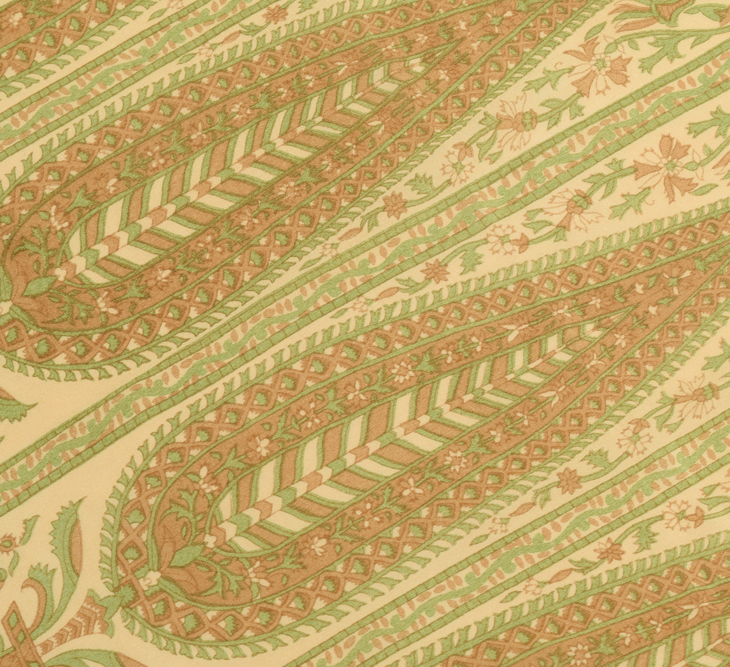 Sushila Vintage Cream Floral Dupatta 100%Pure Crepe Silk Printed Long Stole Wrap