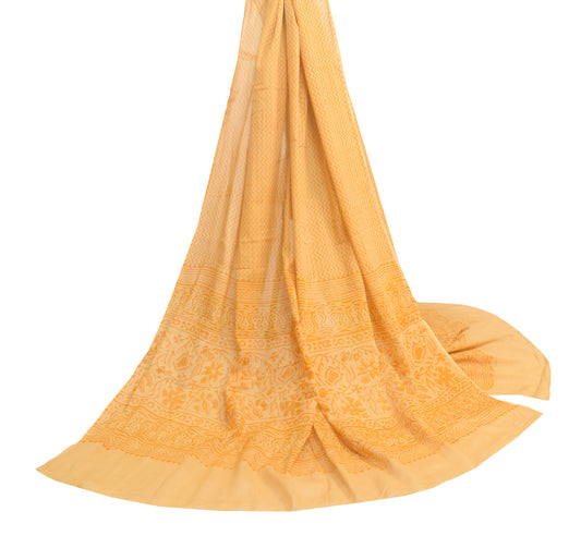 Sushila Vintage 100% Pure Cotton Dupatta Hand Block Printed Zig-Zag Long Stole