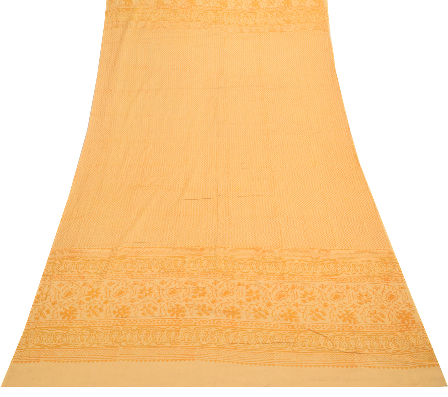 Sushila Vintage 100% Pure Cotton Dupatta Hand Block Printed Zig-Zag Long Stole