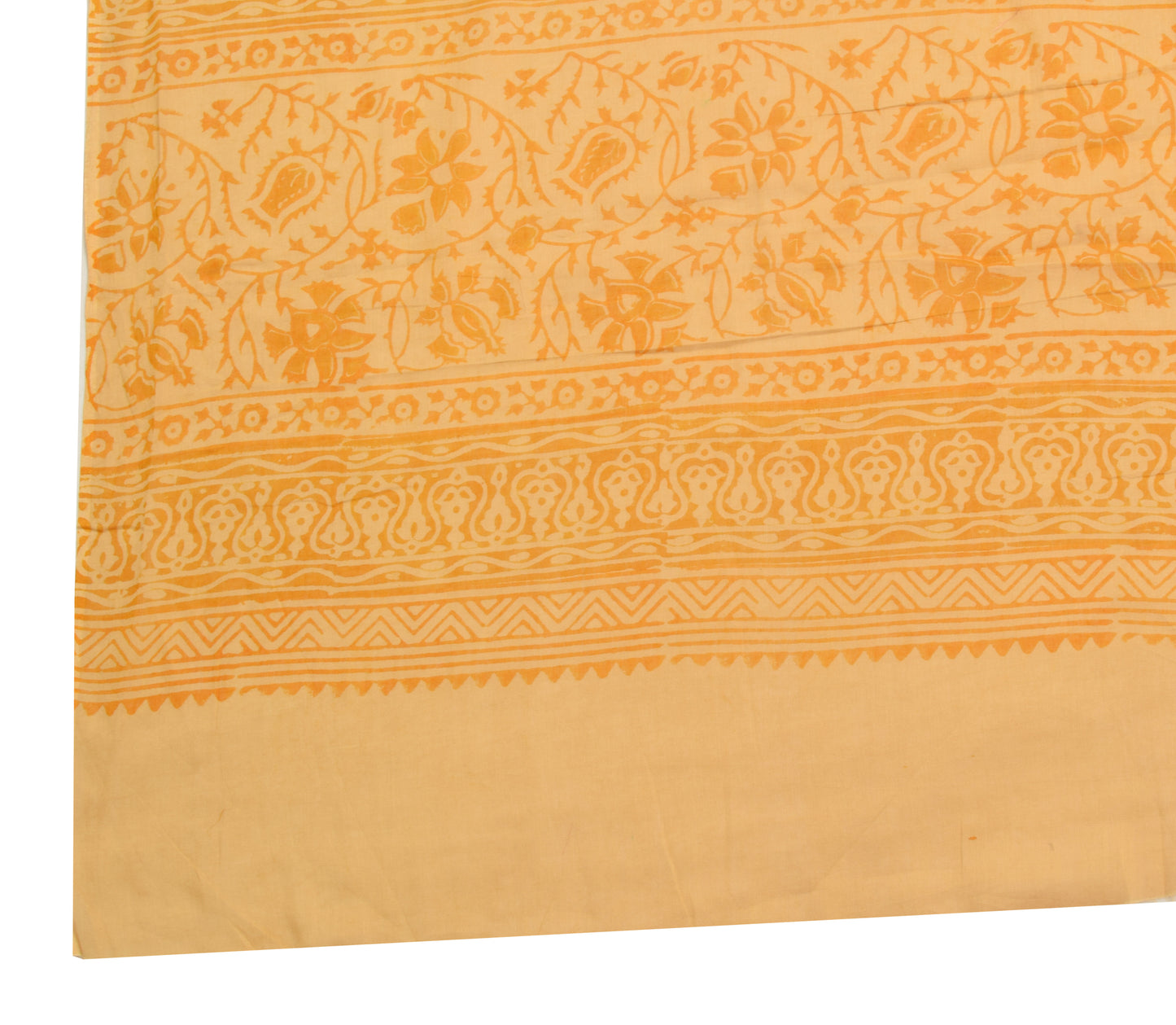 Sushila Vintage 100% Pure Cotton Dupatta Hand Block Printed Zig-Zag Long Stole