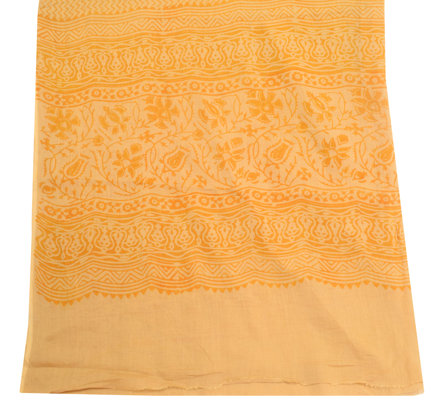 Sushila Vintage 100% Pure Cotton Dupatta Hand Block Printed Zig-Zag Long Stole