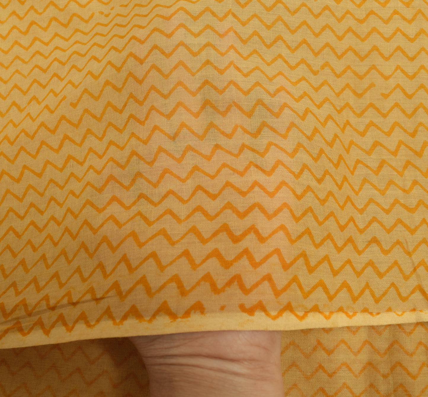 Sushila Vintage 100% Pure Cotton Dupatta Hand Block Printed Zig-Zag Long Stole