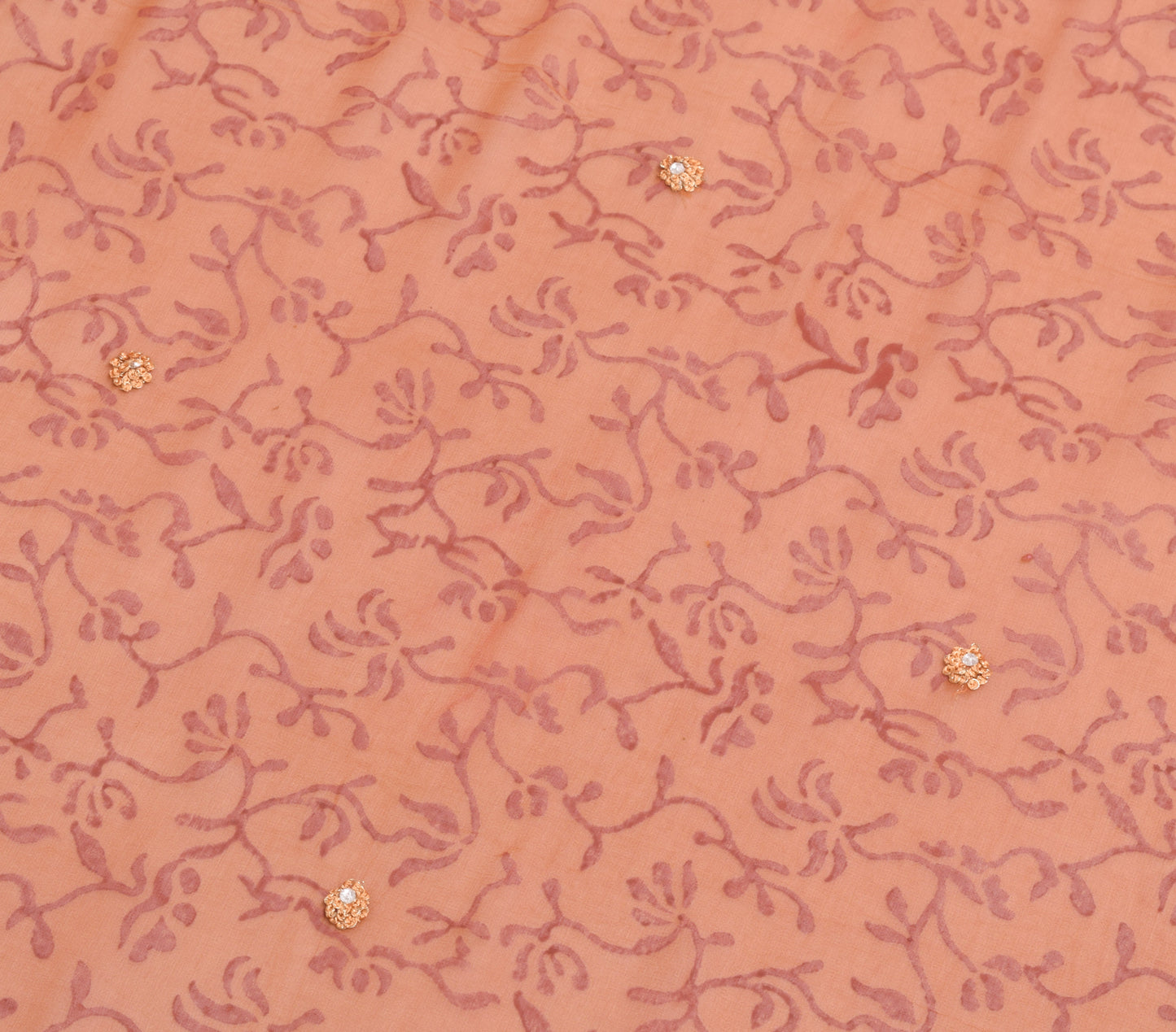Sushila Vintage Brown 100% Pure Georgette Silk Dupatta Floral Printed Long Stole