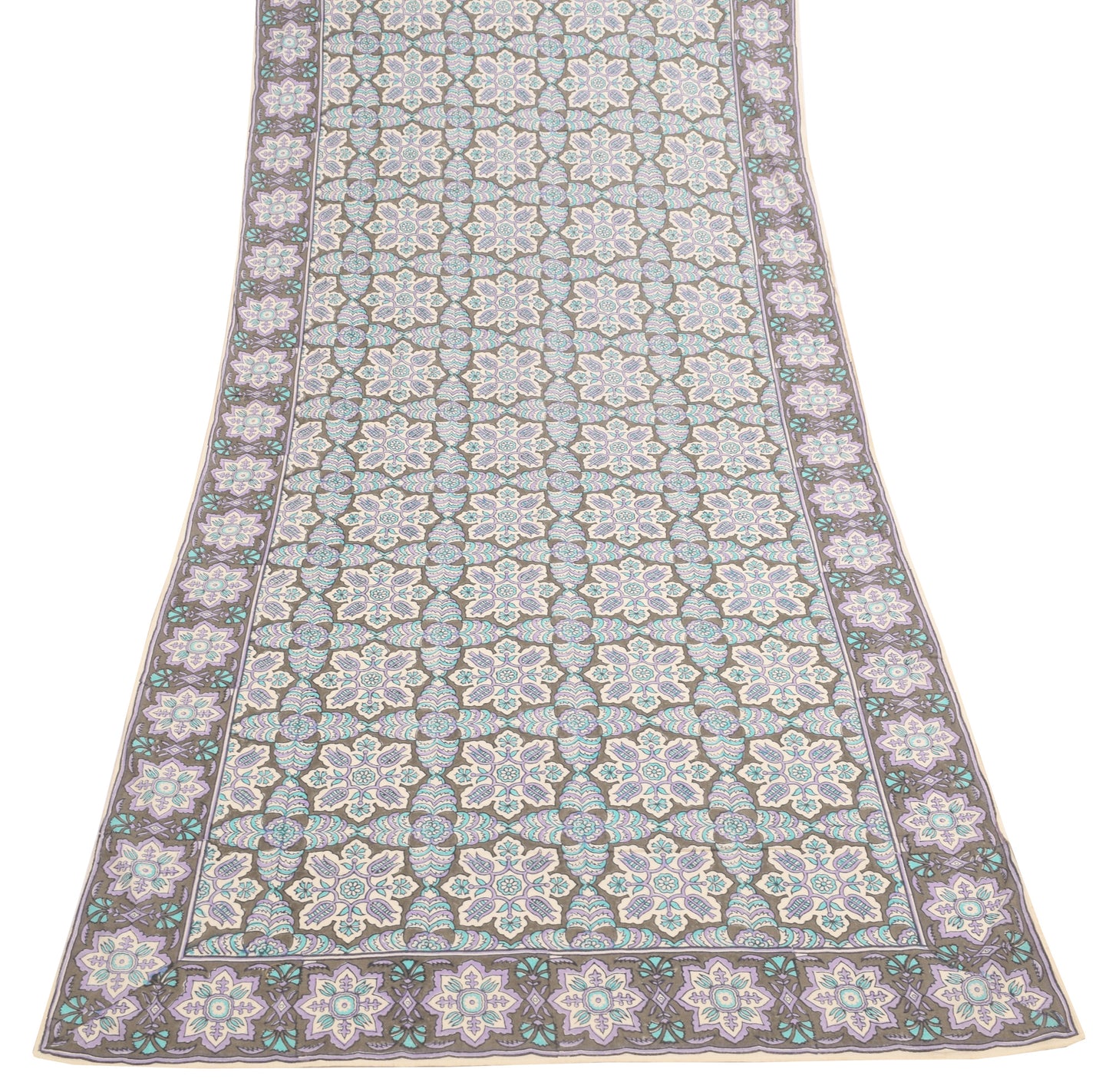 Sushila Vintage Dupatta 100% Pure Cotton Hand Block Printed Floral Long Stole