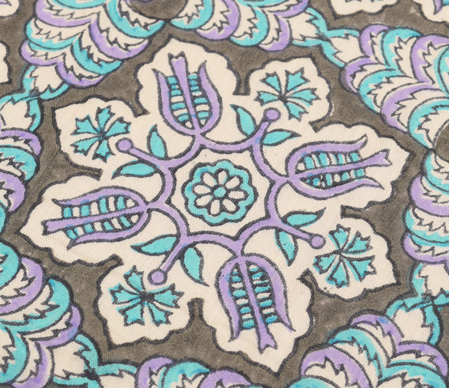 Sushila Vintage Dupatta 100% Pure Cotton Hand Block Printed Floral Long Stole