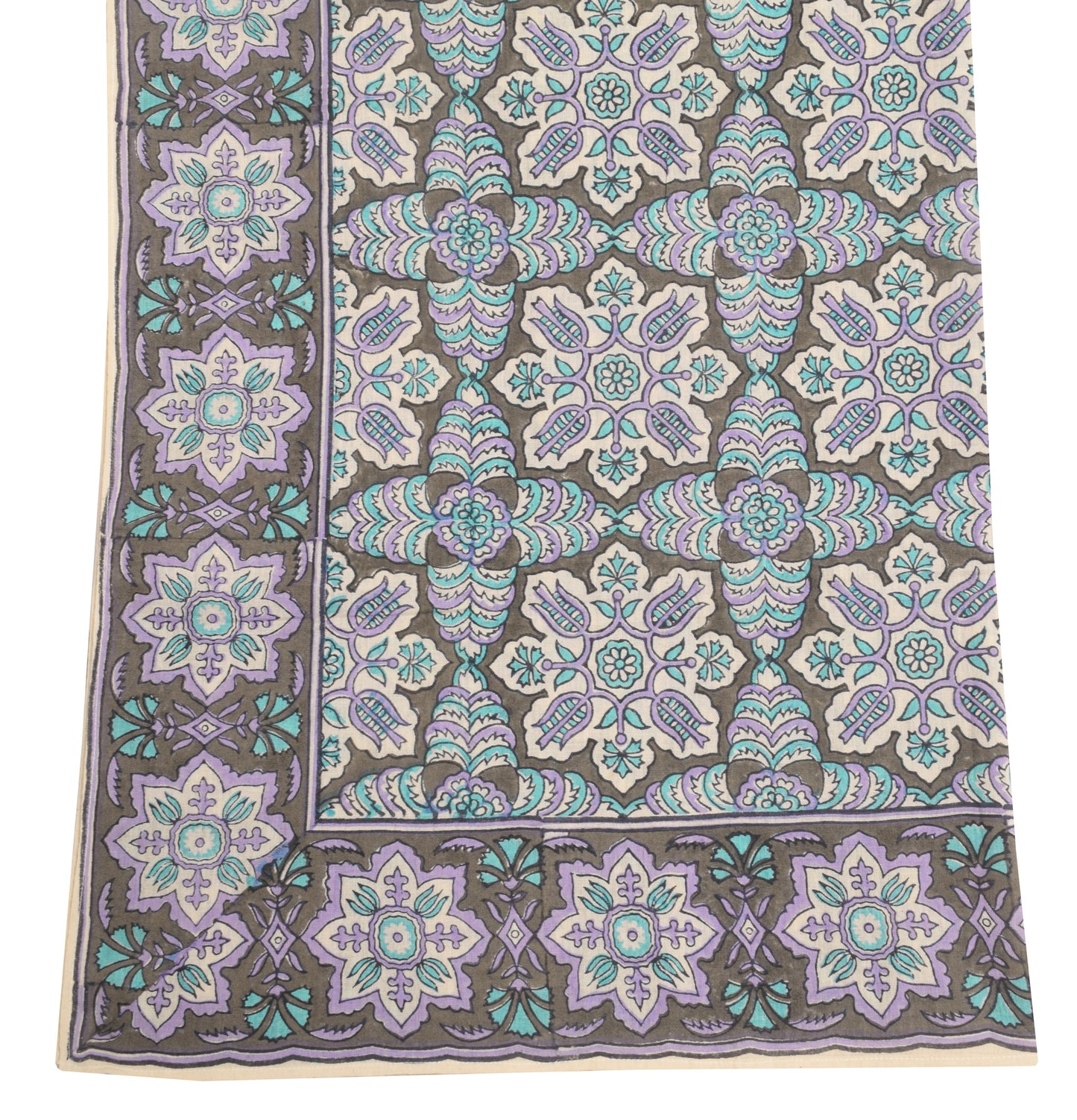 Sushila Vintage Dupatta 100% Pure Cotton Hand Block Printed Floral Long Stole