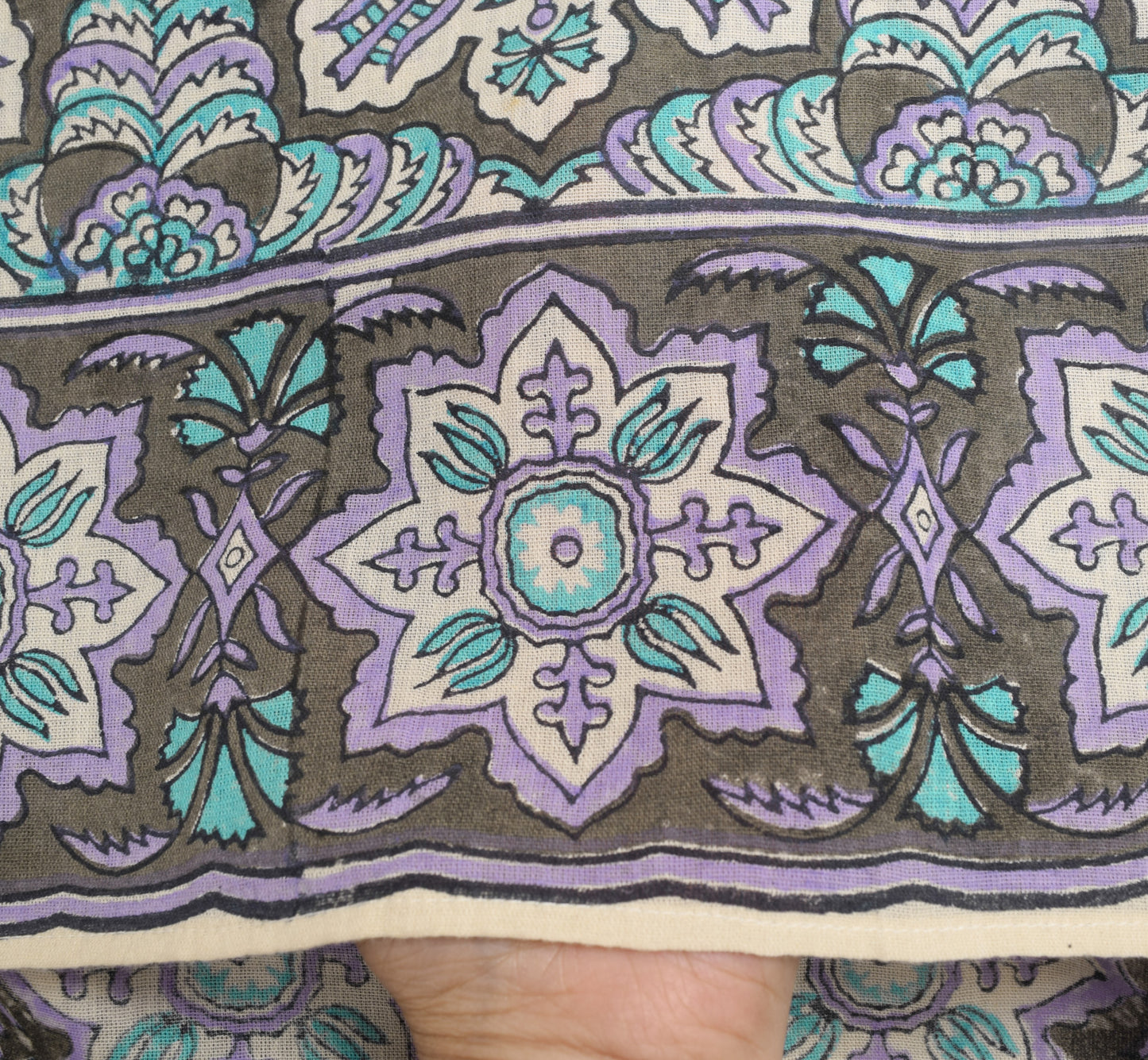 Sushila Vintage Dupatta 100% Pure Cotton Hand Block Printed Floral Long Stole