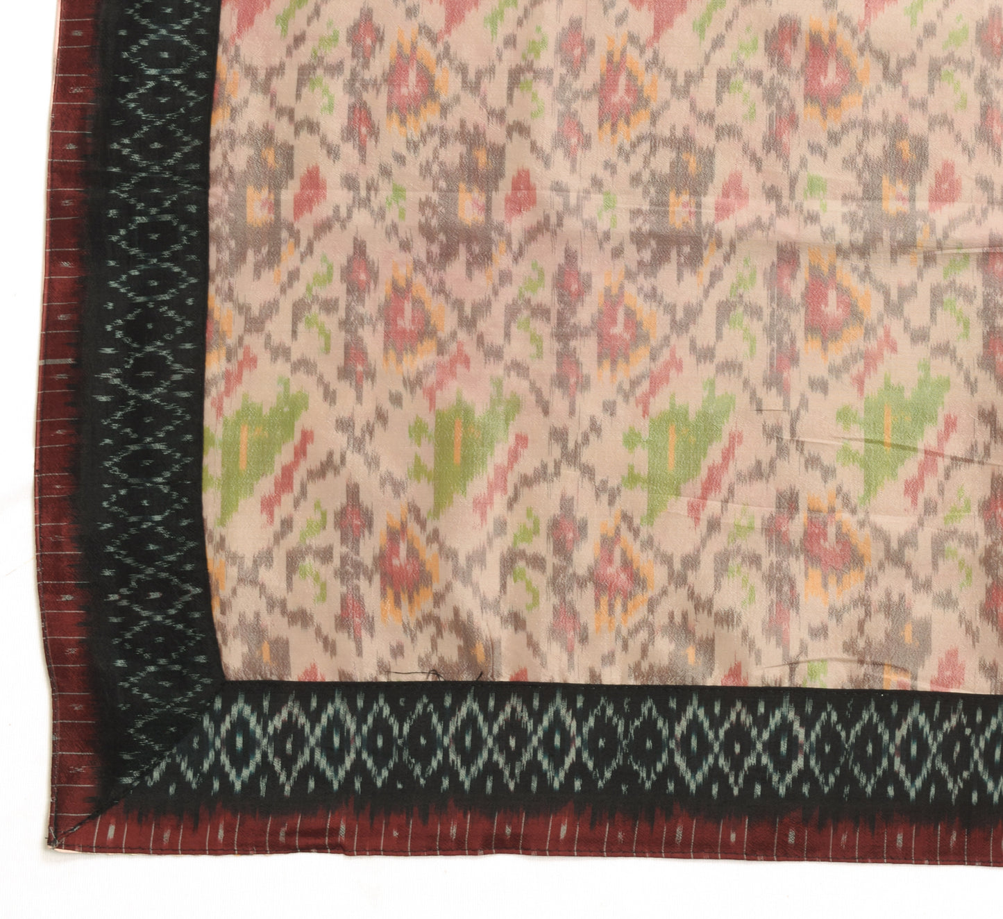 Sushila Vintage Hand Woven Ikkat Patola Dupatta 100% Pure Silk Soft Long Stole