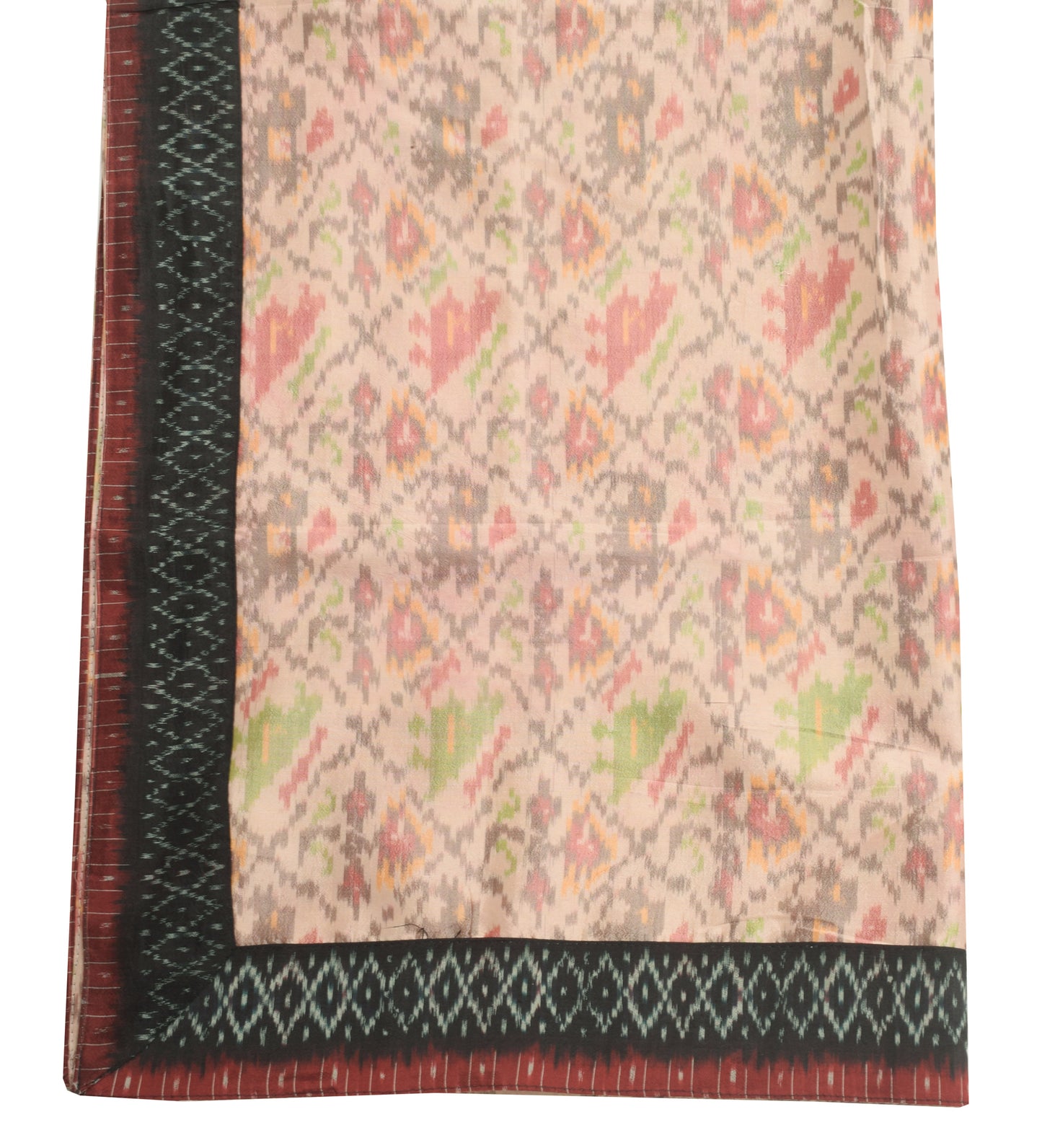 Sushila Vintage Hand Woven Ikkat Patola Dupatta 100% Pure Silk Soft Long Stole