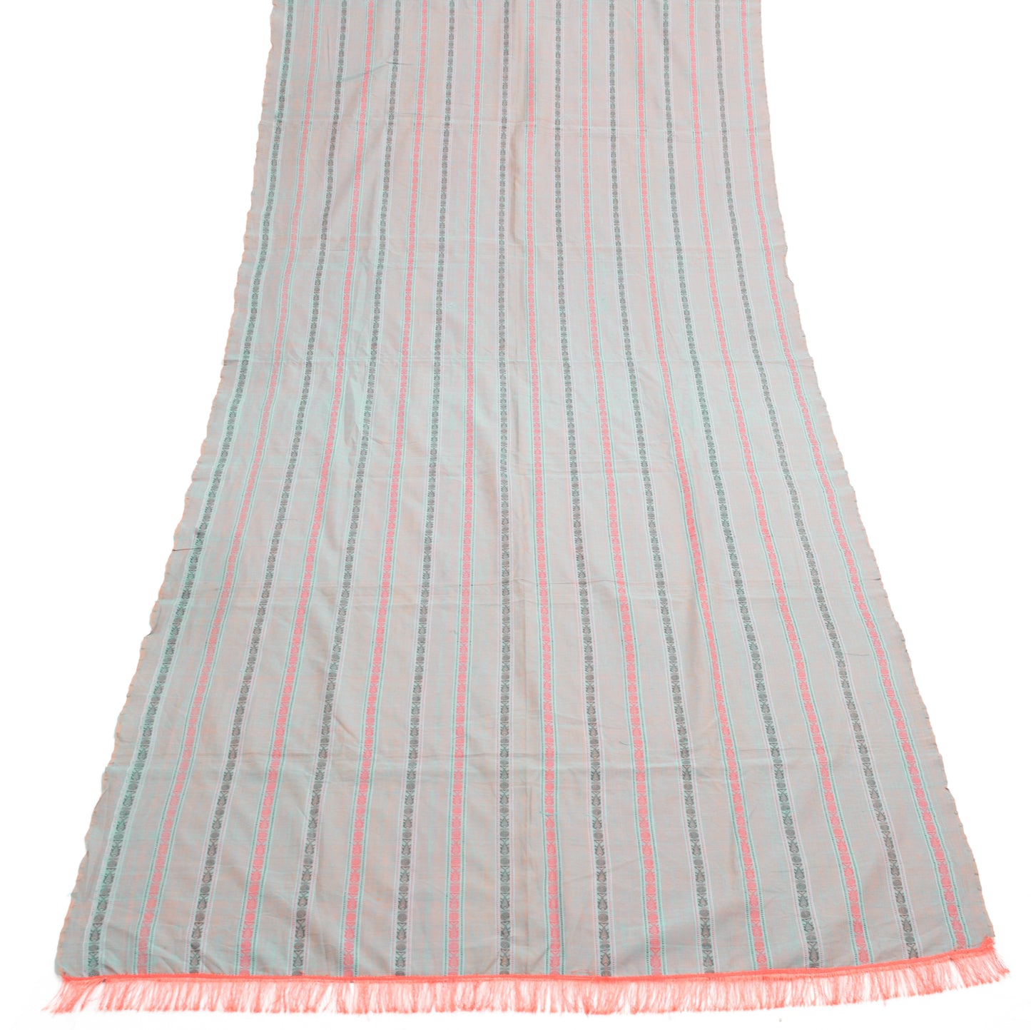 Sushila Vintage Dual Tone Dupatta 100% Pure Cotton Woven Fish Long Stole Scarves