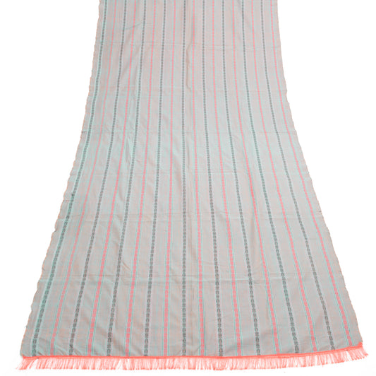 Sushila Vintage Dual Tone Dupatta 100% Pure Cotton Woven Fish Long Stole Scarves