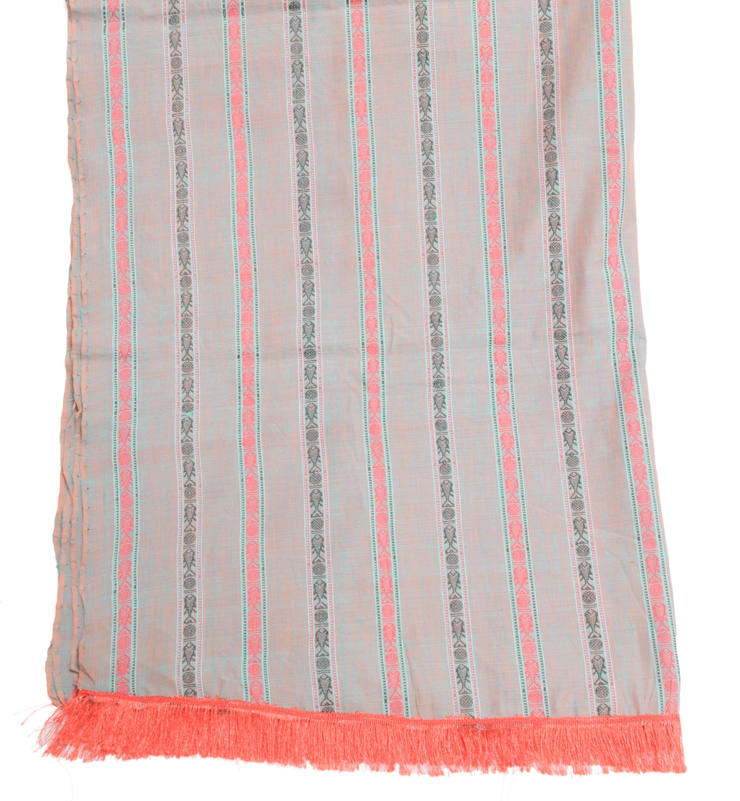 Sushila Vintage Dual Tone Dupatta 100% Pure Cotton Woven Fish Long Stole Scarves
