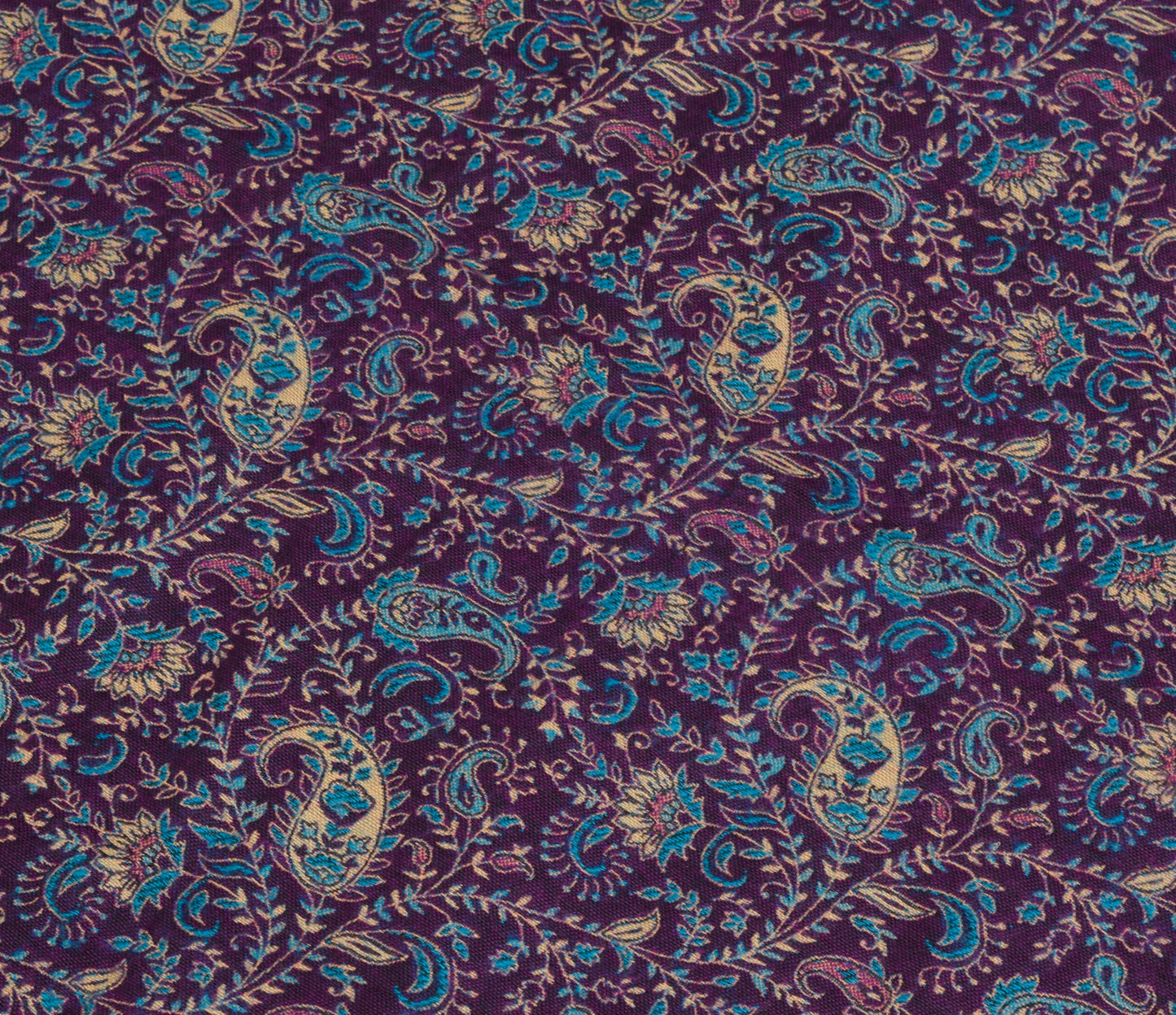 Sushila Vintage Purple Dupatta Blend Woolen Woven Paisley Long Stole Shawl