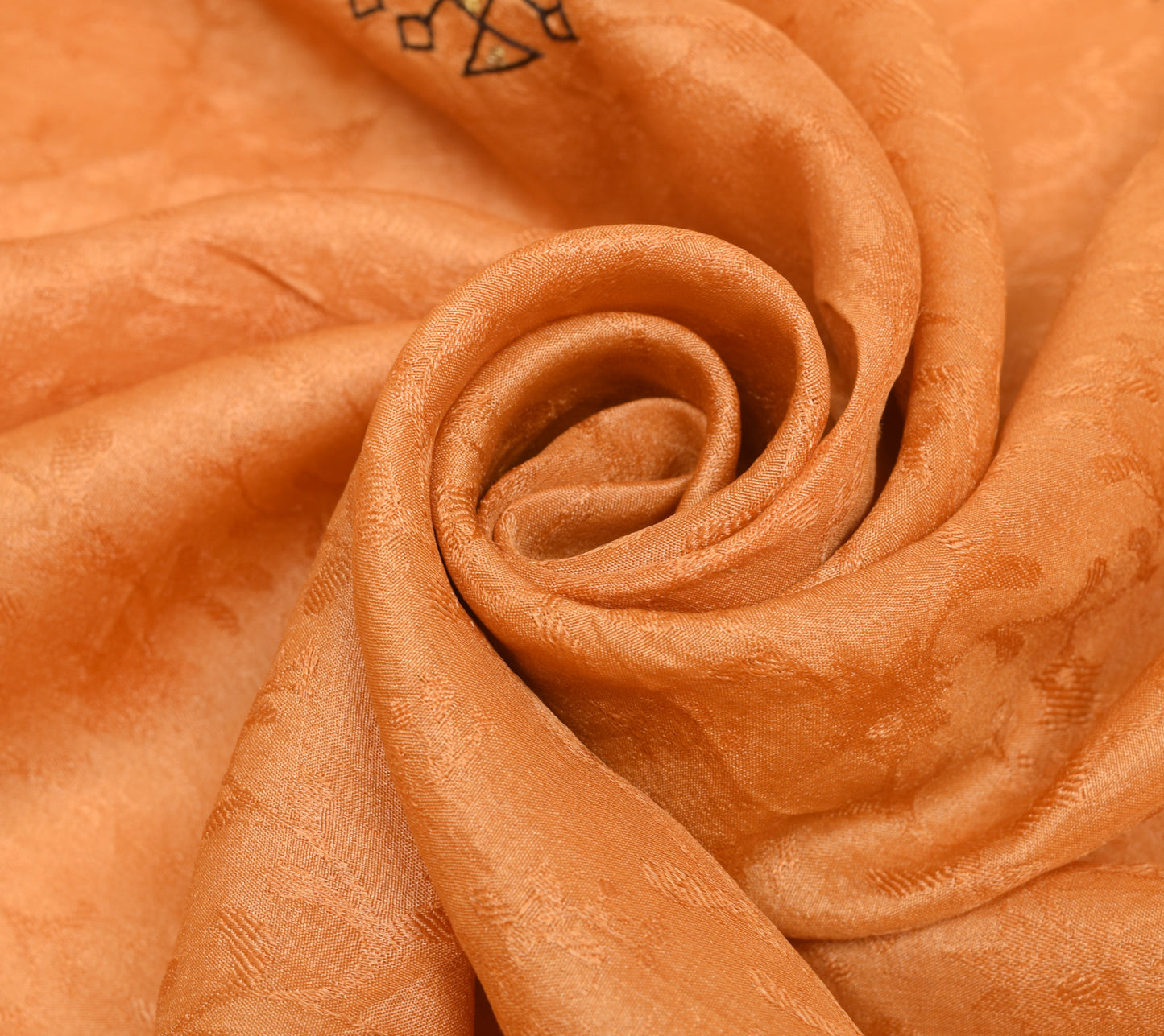 Sushila Vintage Brown 100% Pure Silk Dupatta Embroidered Floral Long Stole Wrap