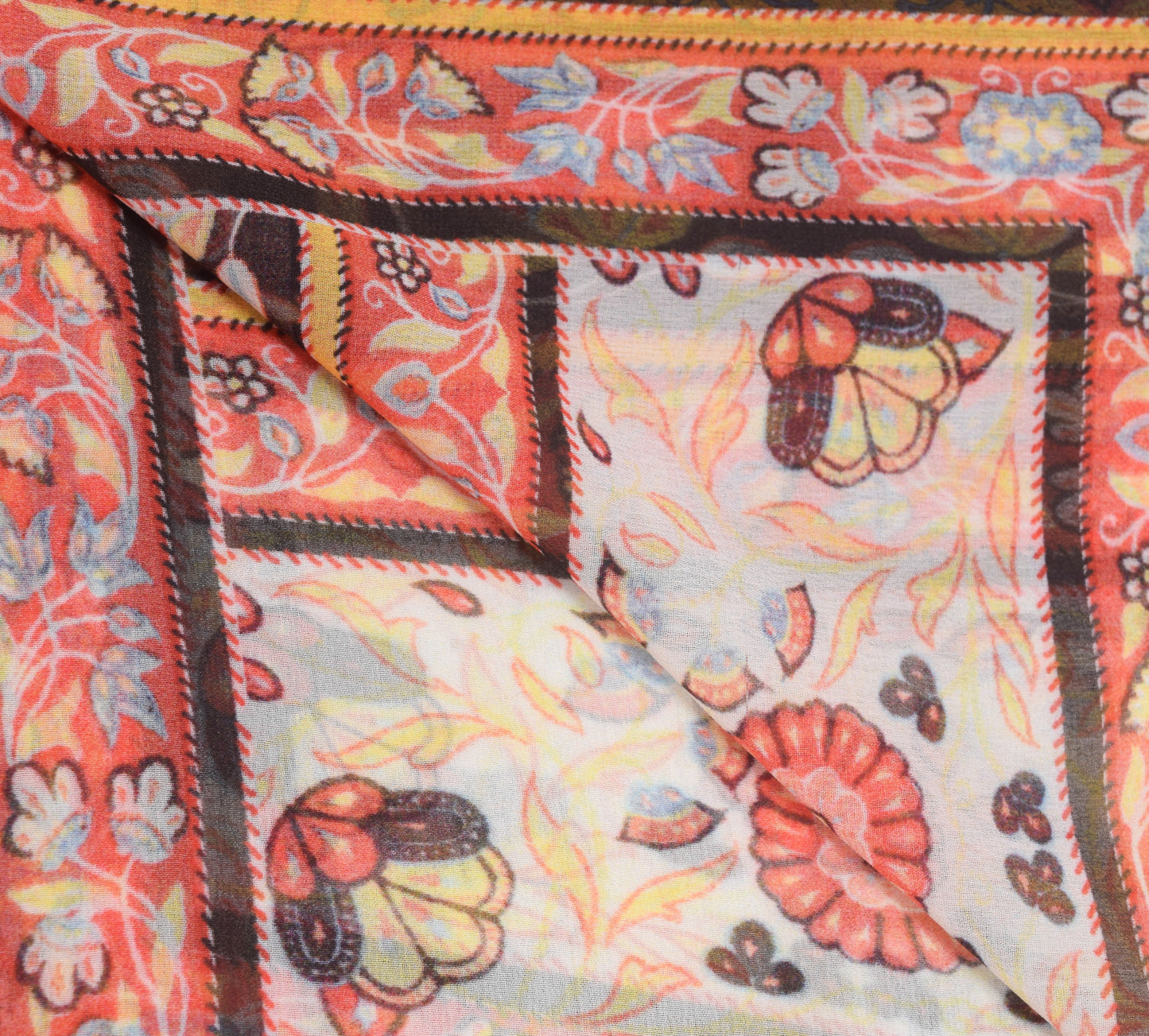 Sushila Vintage Teal Blue Geometrical Printed Dupatta Georgette Silk Long Stole