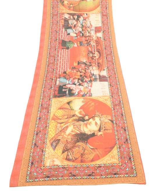 Sushila Vintage Multi-Color Digital Printed Dupatta Cotton Human Long Stole Wrap
