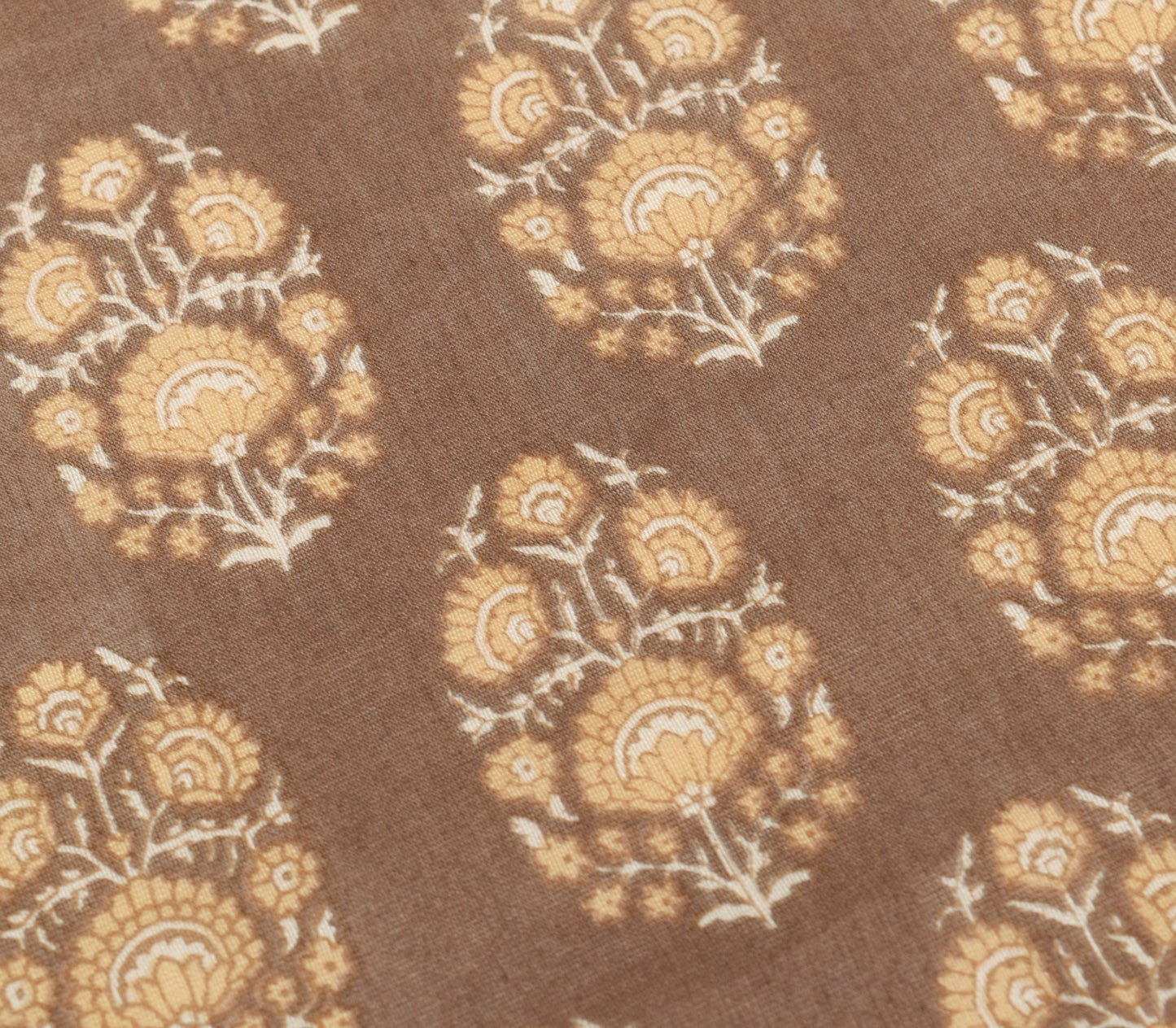 Sushila Vintage Brown Floral Dupatta 100% Pure Cotton Printed Soft Long Stole