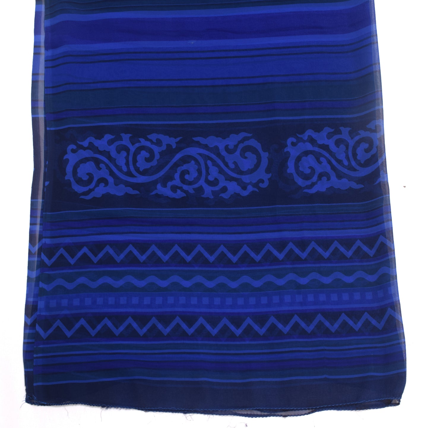 Sushila Vintage Blue Printed Dupatta Blend Georgette Silk Women Long Stole Wrap