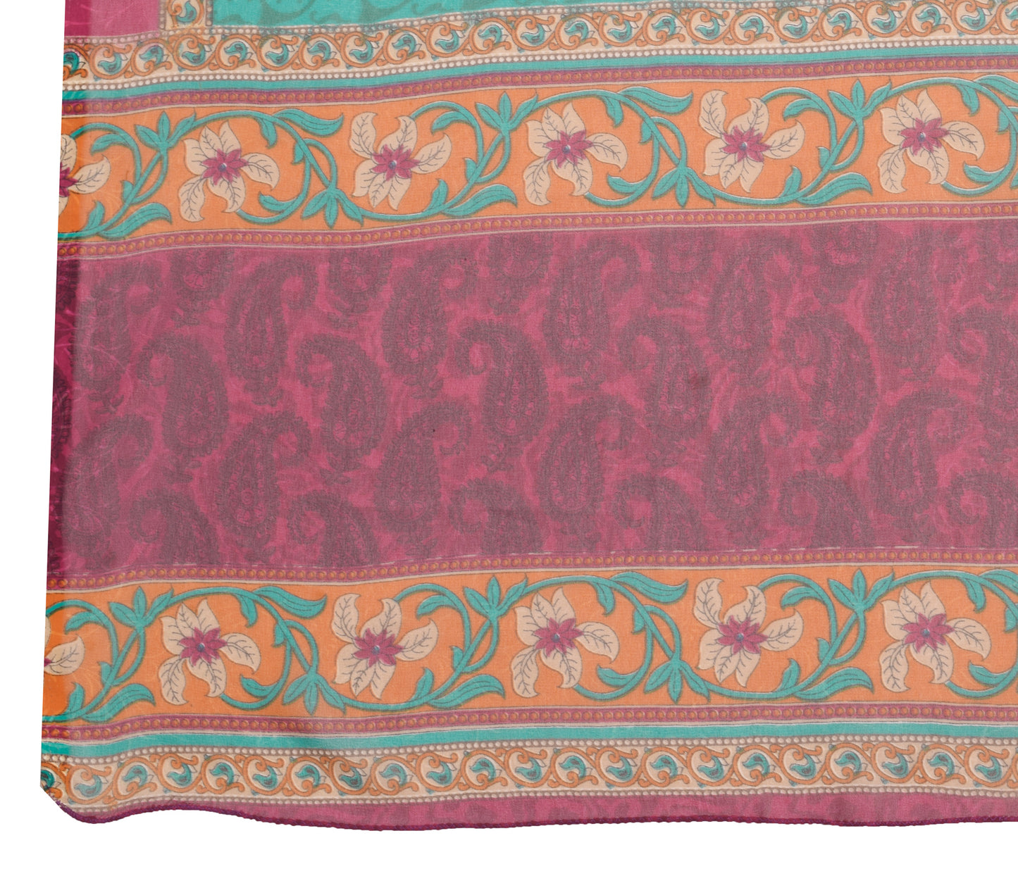 Sushila Vintage Green Printed Dupatta Blend Georgette Silk Women's Long Stole