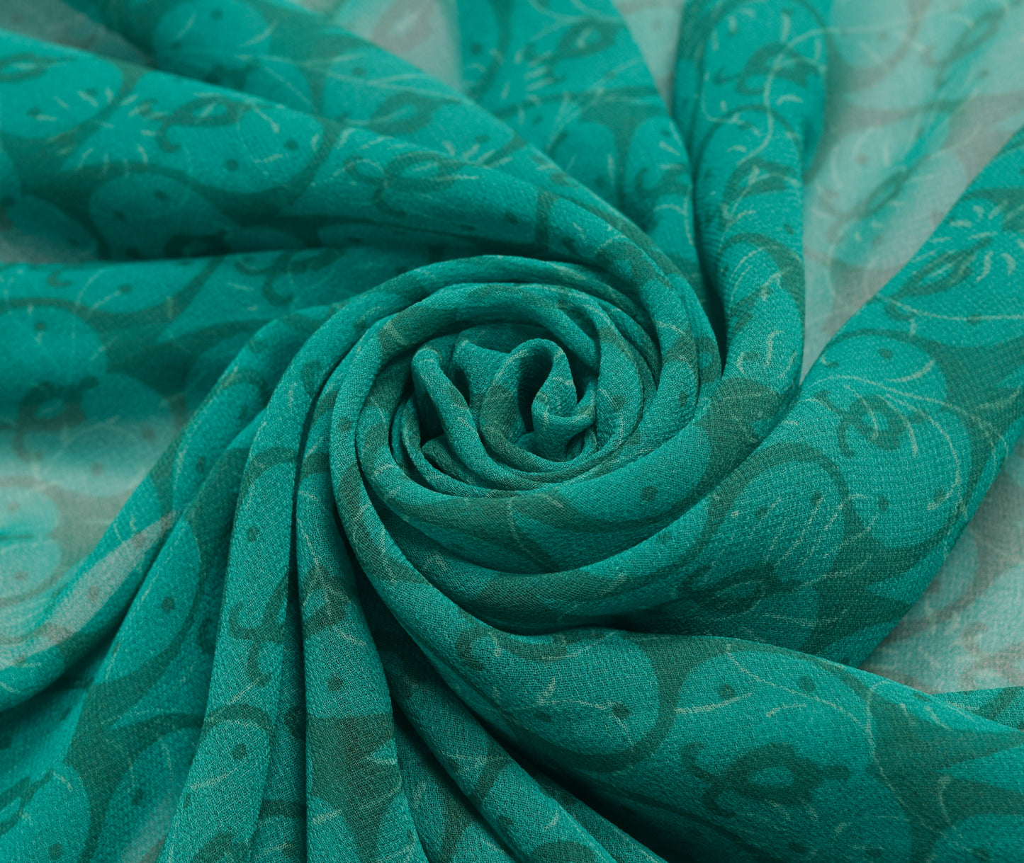 Sushila Vintage Green Printed Dupatta Blend Georgette Silk Women's Long Stole